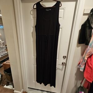 Black Cynthia Rowley Tie Waist Maxi Dress in 3X